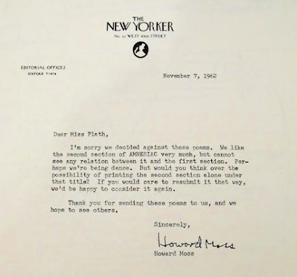 Plath Rejection Letter